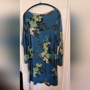 J Jill Dark Blue Green Dress 3x